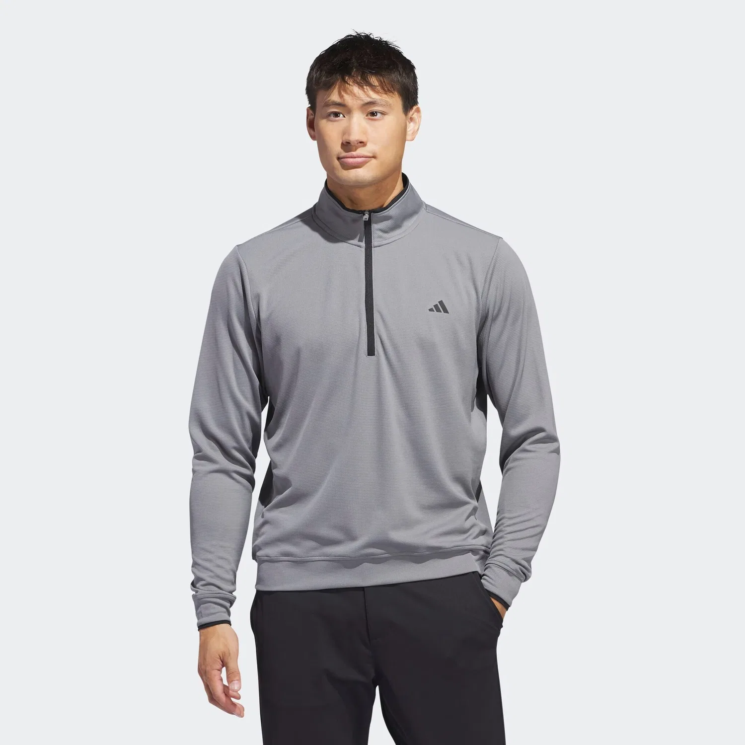 Мужское гольф-поло с застежкой-молнией Adidas Performance, Grey Three