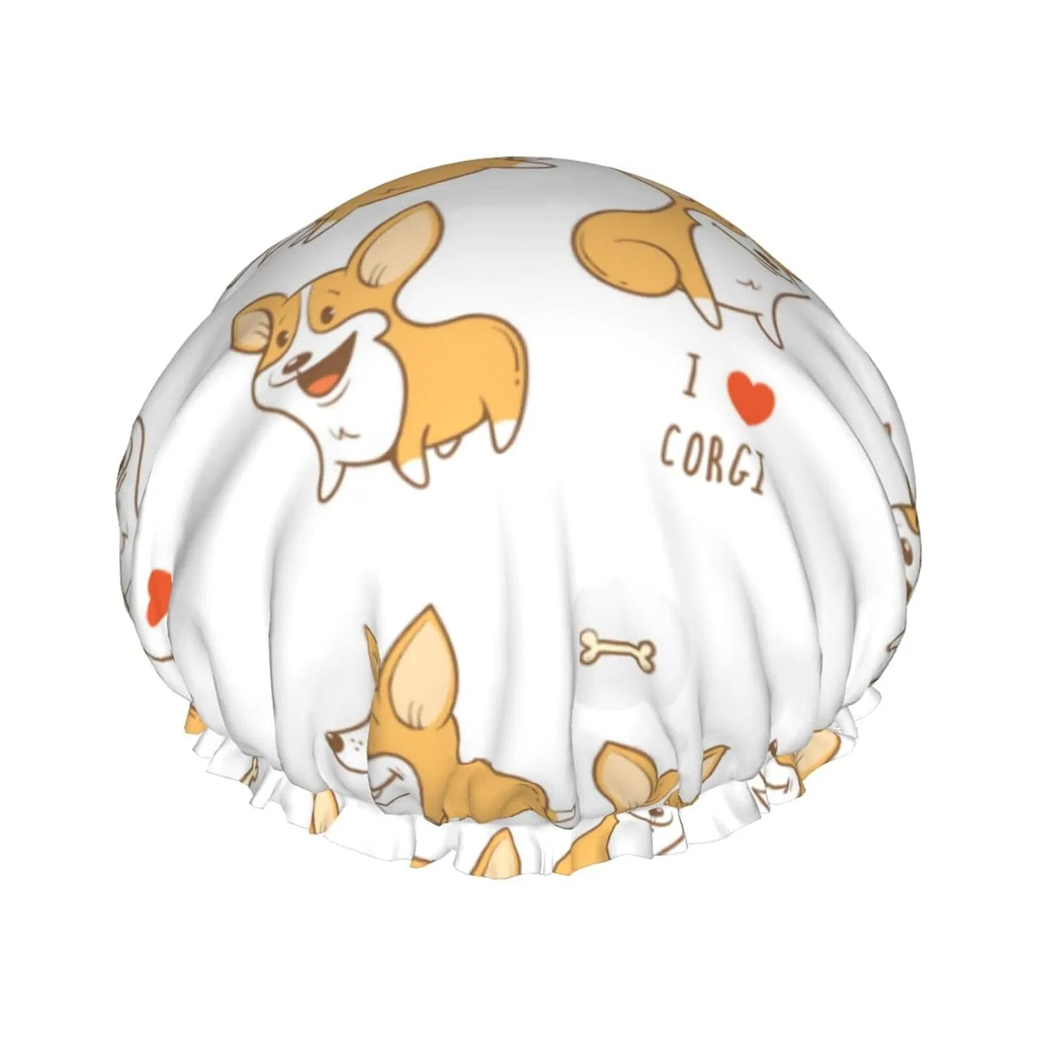 Шапочка для душа Corgi Dog, Double Layer Waterproof Reusable Furlou