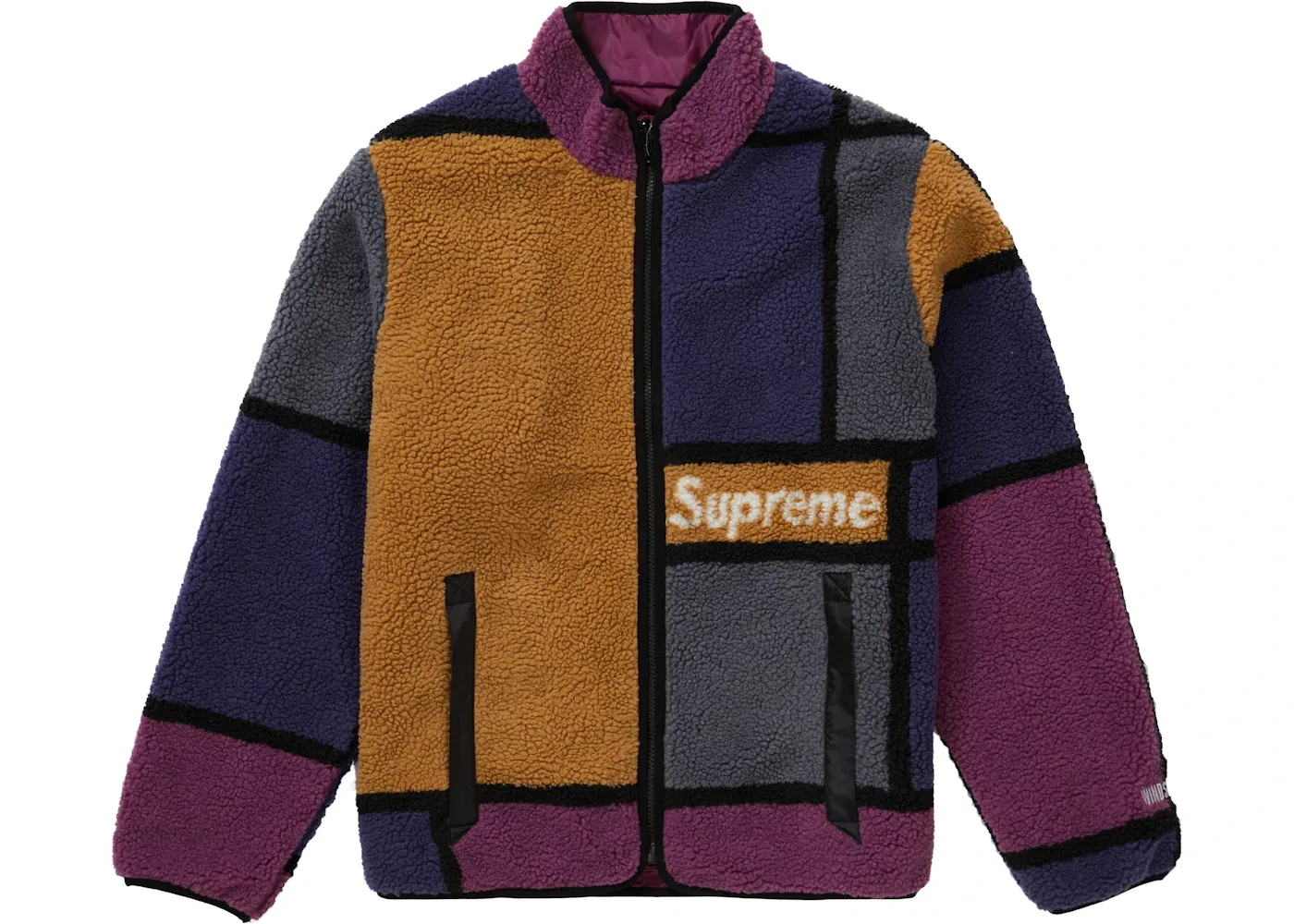 Мужской флисовый жакет с принтом Supreme Reversible Fleece Jacket, Purple