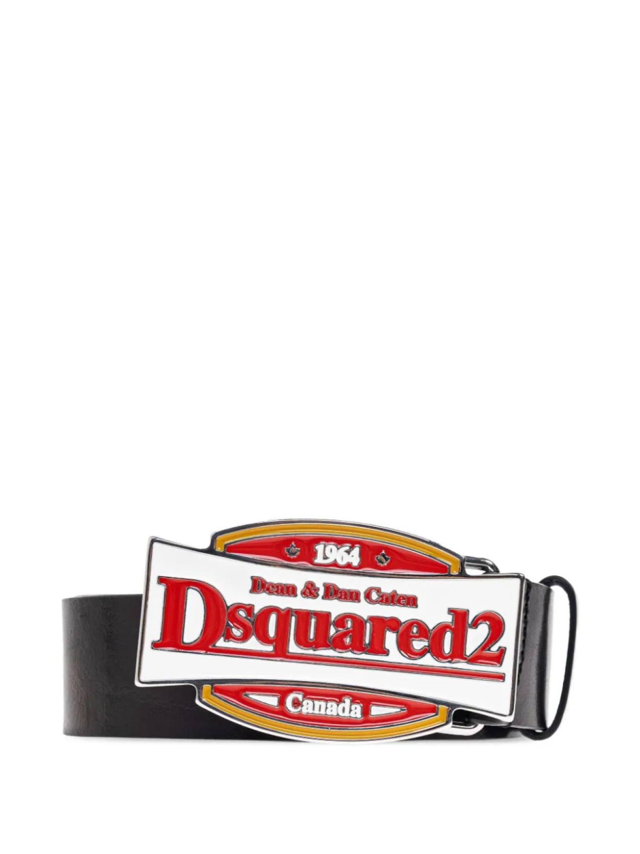 

Кожаный ремень с пряжкой-логотипом DSQUARED2, черный