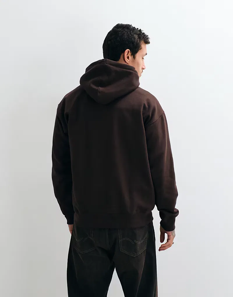 Свободная толстовка Adidas Originals темно-коричневый — фото 4