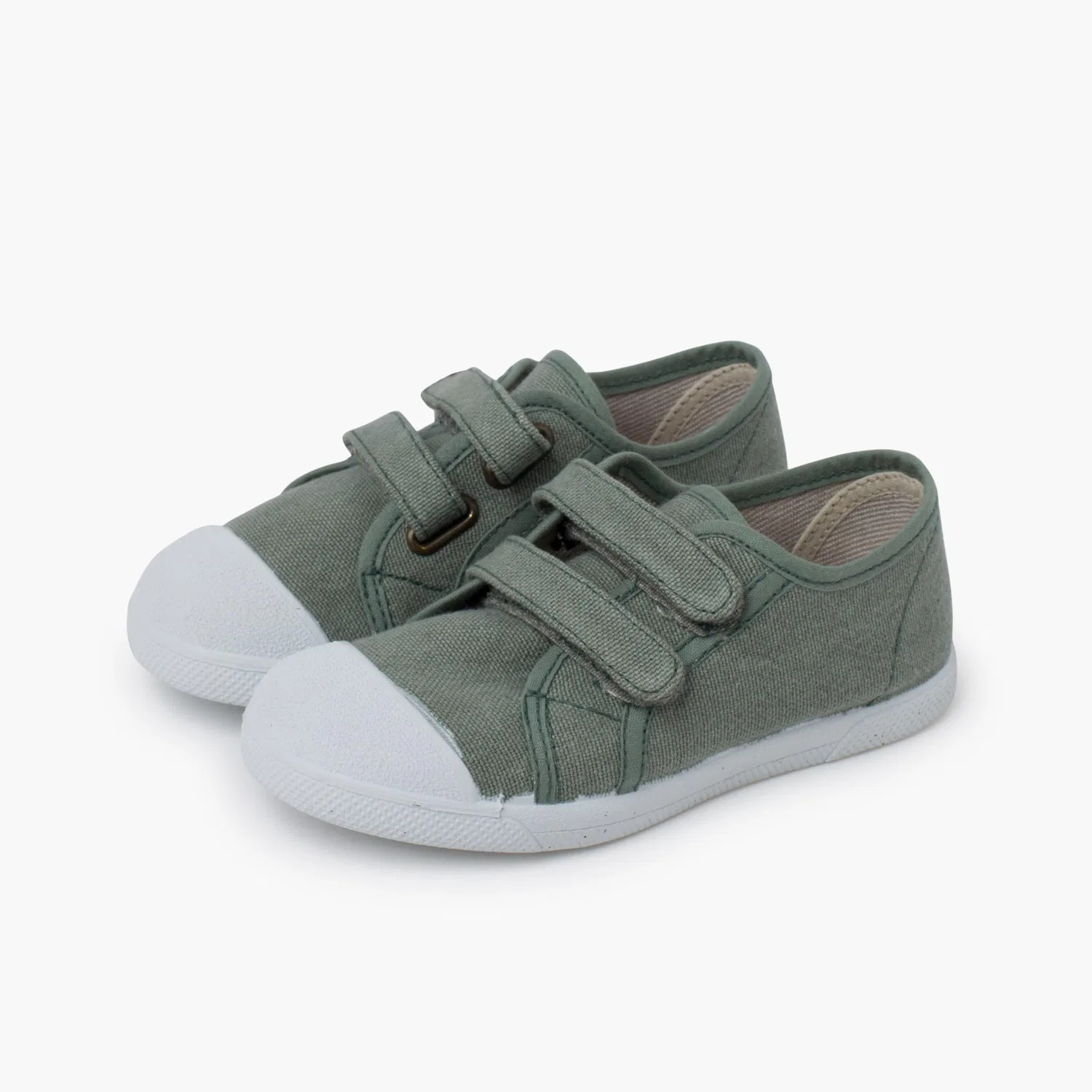 Детские кеды из эко-канваса с застежкой Pisamonas Pisamonas Morbide Sneakers Eco Canvas Chiusura A Strappo, Green — фото 4