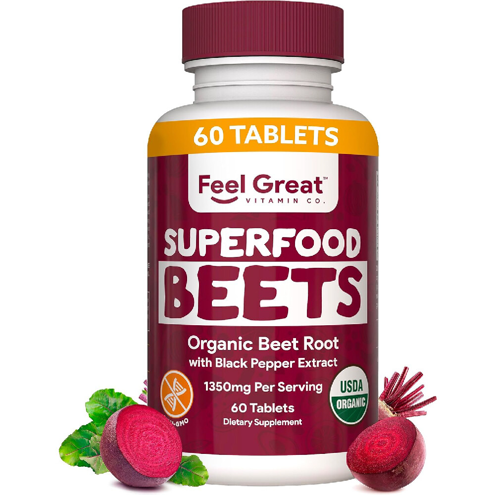 

Антивозрастные мультивитамины Feel Great Organic Beet Root Powder Supplements, 60 капсул