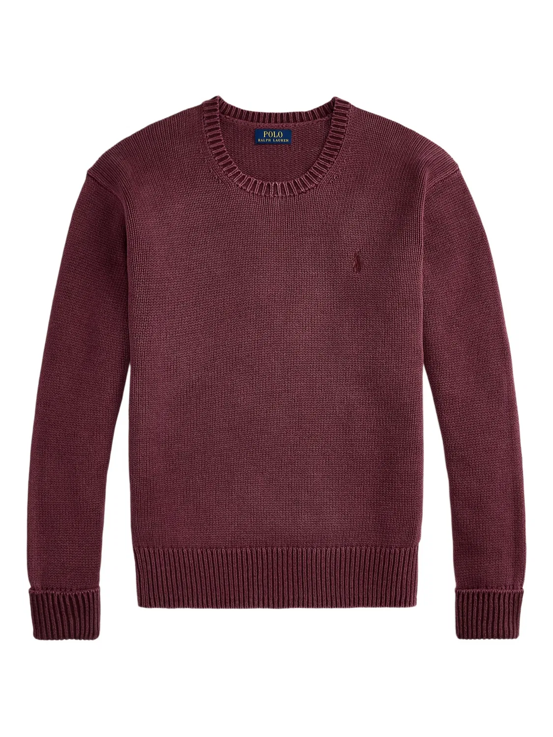Свитер из хлопка с длинным рукавом Polo Ralph Lauren, темно-красный