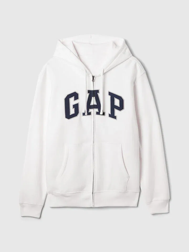Женская свободная оверсайз толстовка с капюшоном GAP, White — фото 4