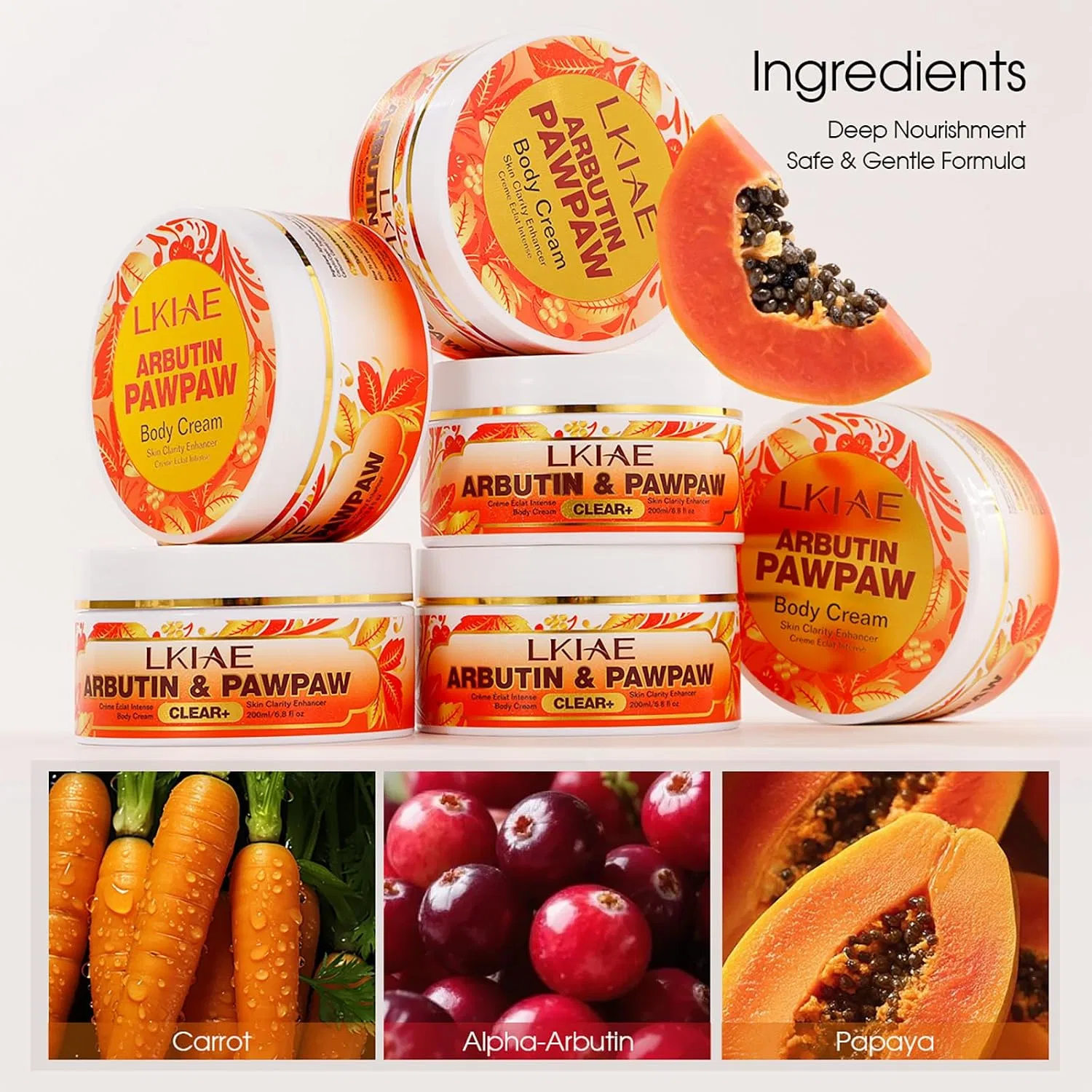 Крем для тела Arbutin & Pawpaw, AILKE BOOST LUSTER, набор 5 шт, 200 мл — фото 4