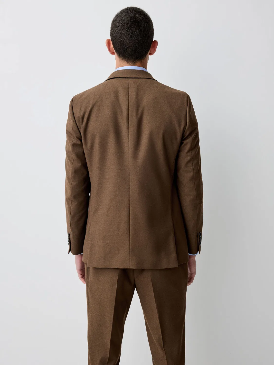 Пиджак Slim Fit из фланели, коричневый Next — фото 3