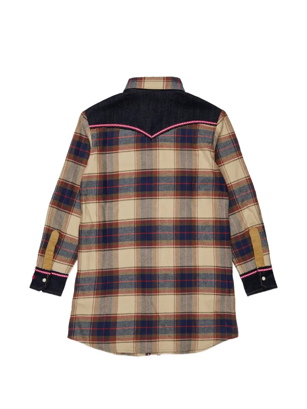 Платье-рубашка со вставкой в клетку Dsquared2 Kids, бежевый — фото 2