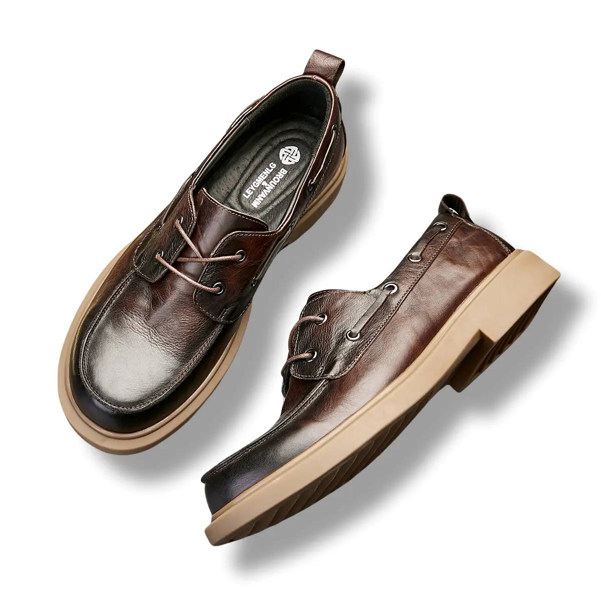Туфли Brounvanm Men's Casual Shoes Men Low-Top, цвет Coffee — фото 3