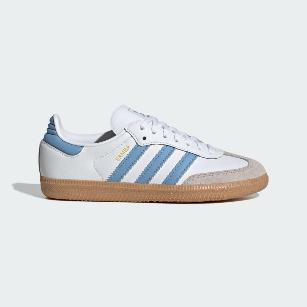 

Кроссовки Adidas Samba OG Shoes Kids, цвет Cloud White/Ash Blue/Gum