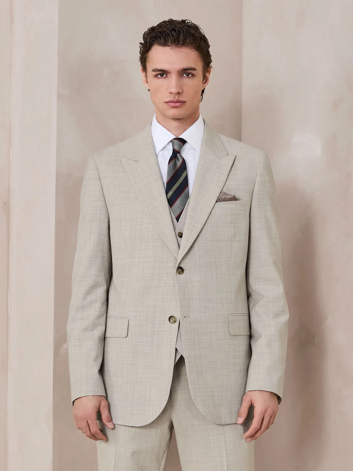 Пиджак костюмный Regular Fit Wool Blend, Neutral Next — фото 3