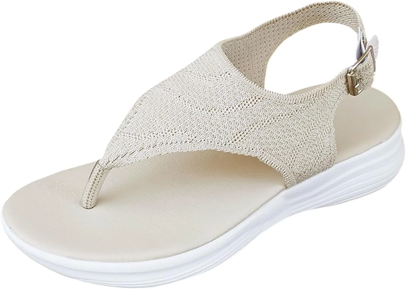 Женские сандалии с блёстками Thong Design, Beige