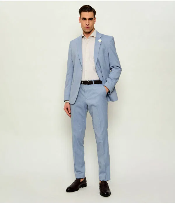 Мужские классические брюки slim fit H-Genius-MM-251 BOSS, Azzurro — фото 2
