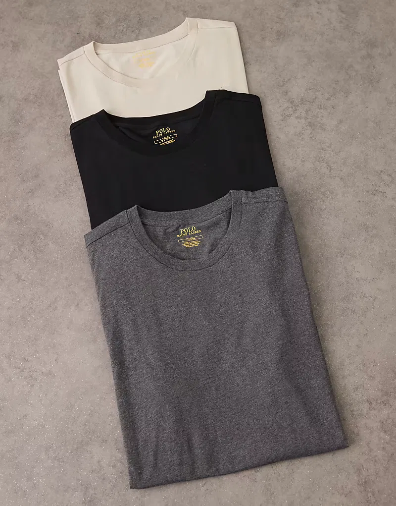 Футболки домашние с логотипом внизу 3 шт Polo Ralph Lauren, мультиколор