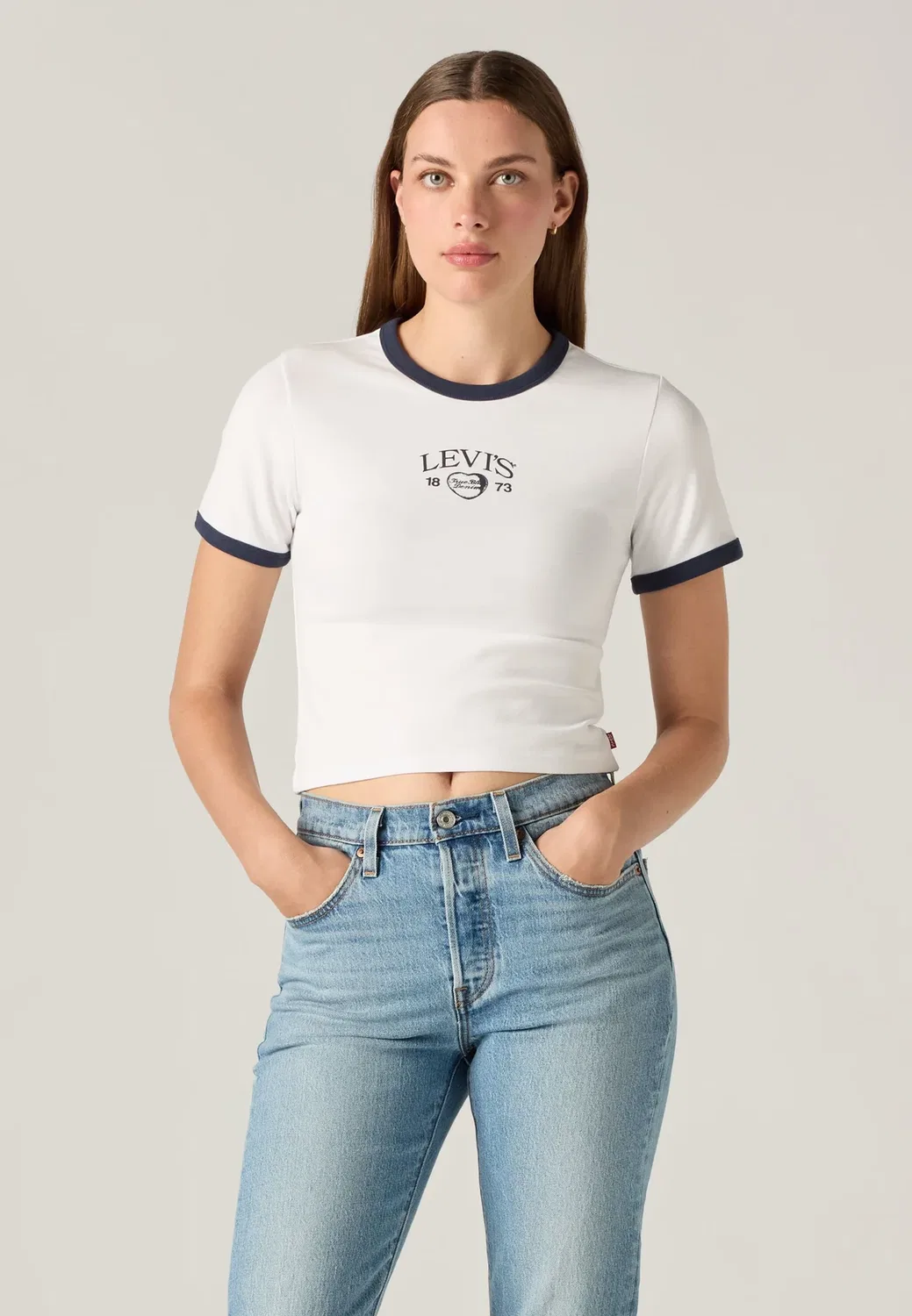 Укороченная футболка Hayes - футболка с принтом Levi'S, Bright White — фото 2