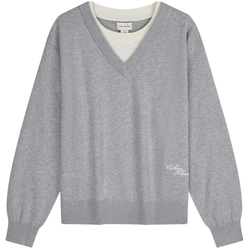Женский свитер с круглым вырезом Calvin Klein, Coconut Gray
