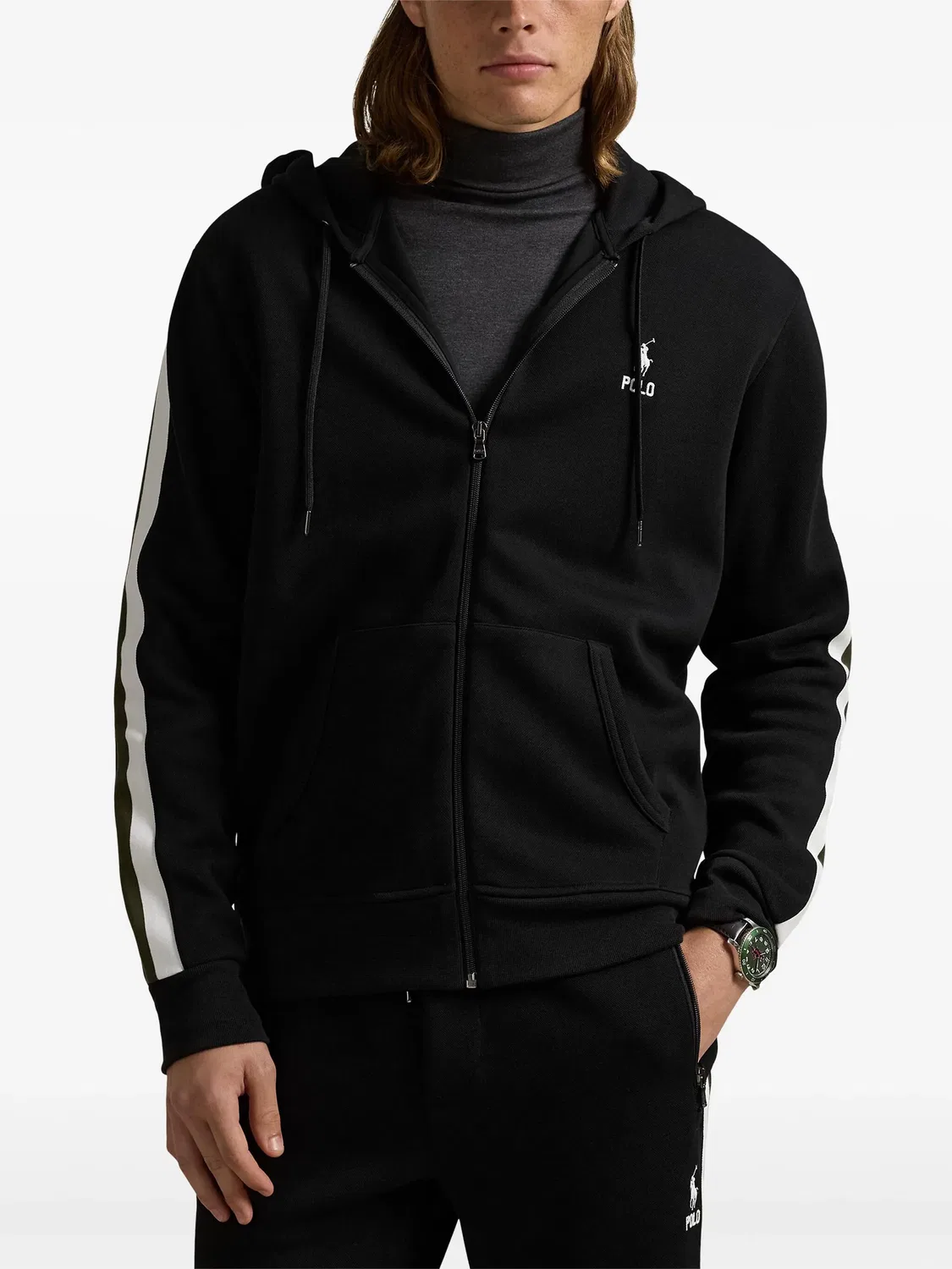 Polo Ralph Lauren Худи с вышитым логотипом, черный — фото 2