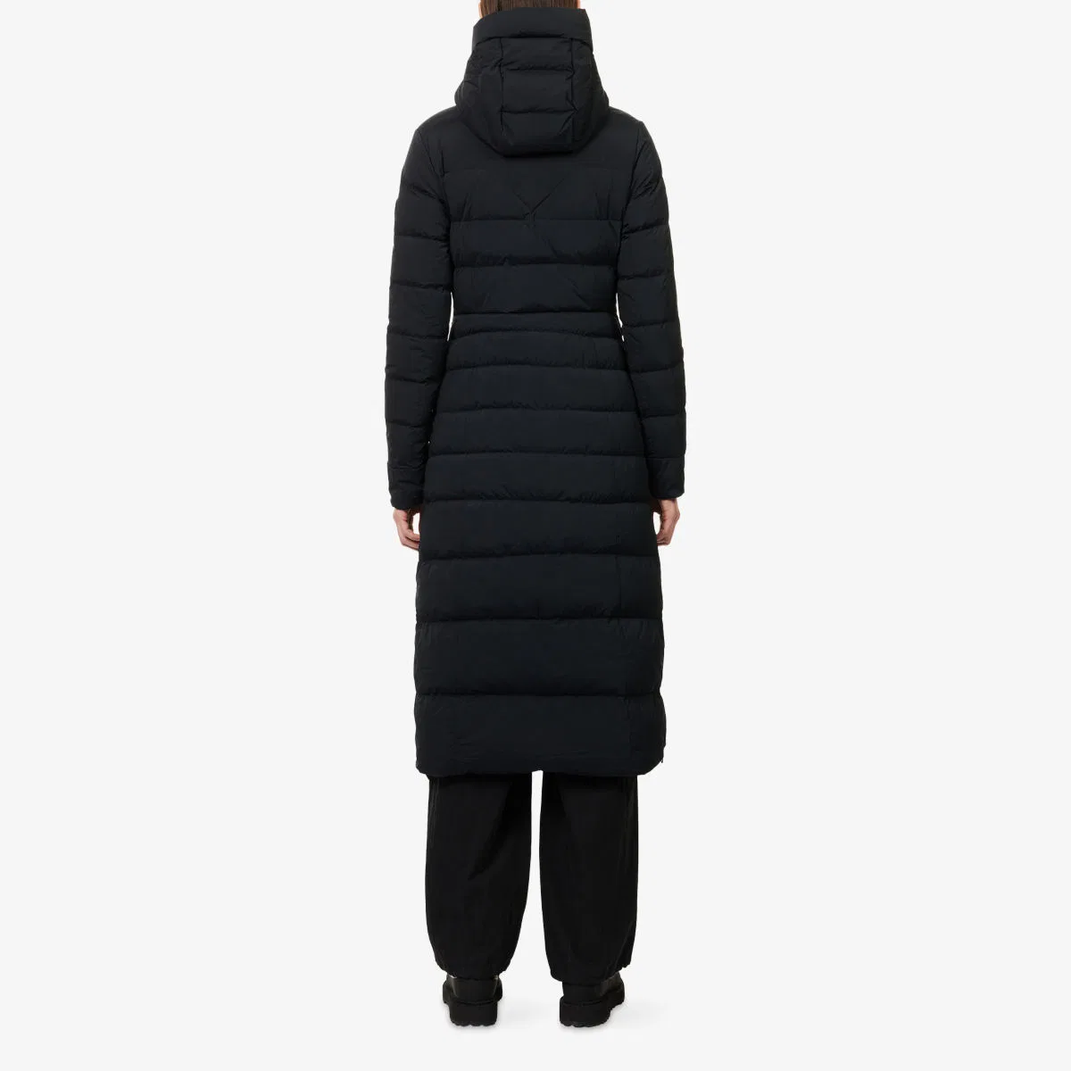 Длинное нейлоновое пуховое пальто Clair Canada Goose, черный — фото 4