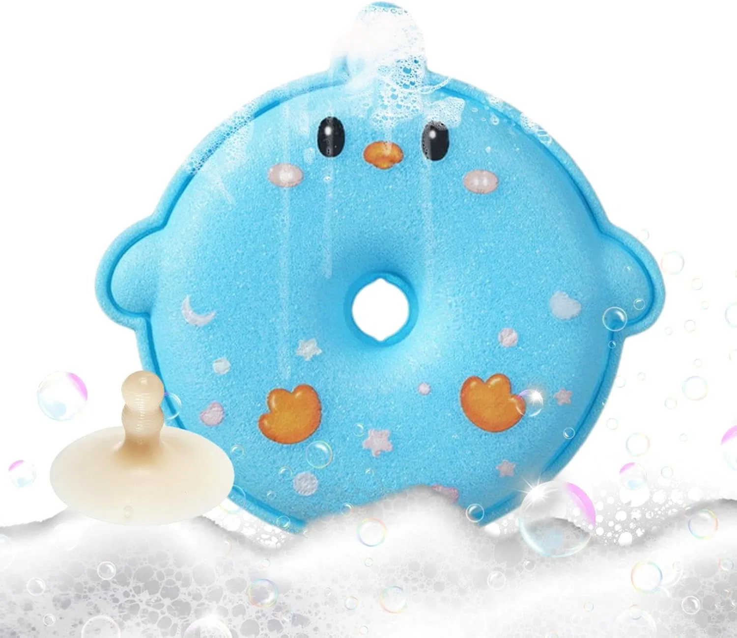 Мочалка для душа для детей, PVC, 18 г, 12 x 11.5 x 2 см, Blue Generic