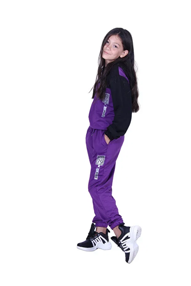 Детский спортивный костюм для девочек с принтом Snow Fashion, Ya Ko Kids, Purple — фото 3