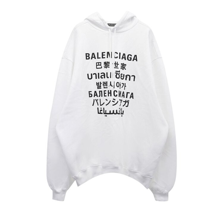 

Худи Balenciaga Languages Sport Hoodie 'White', белый