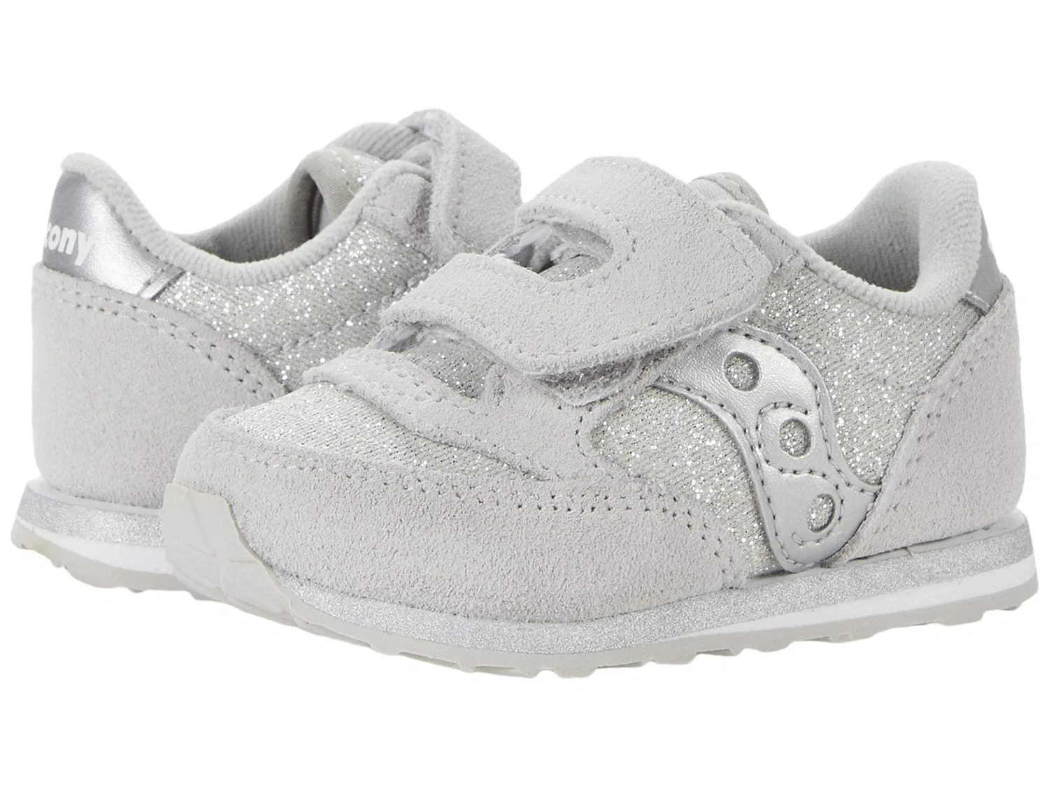 Детские кроссовки для мальчиков с липучкой Sl164813 Saucony, Silver Glitter