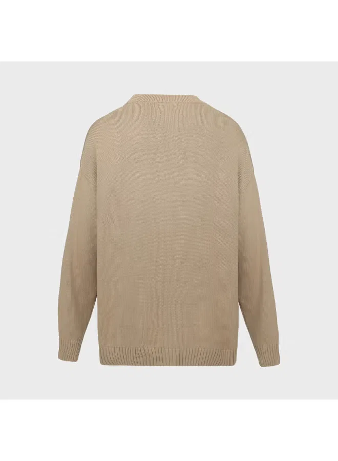 Кардиган свободный вязаный с вышивкой, Zara, темно-хаки — фото 3