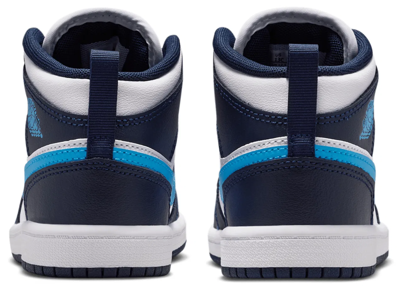 Детские кроссовки AJ 1 Mid Jordan, цвет Dark Powder Blue/White/Obsidian — фото 3