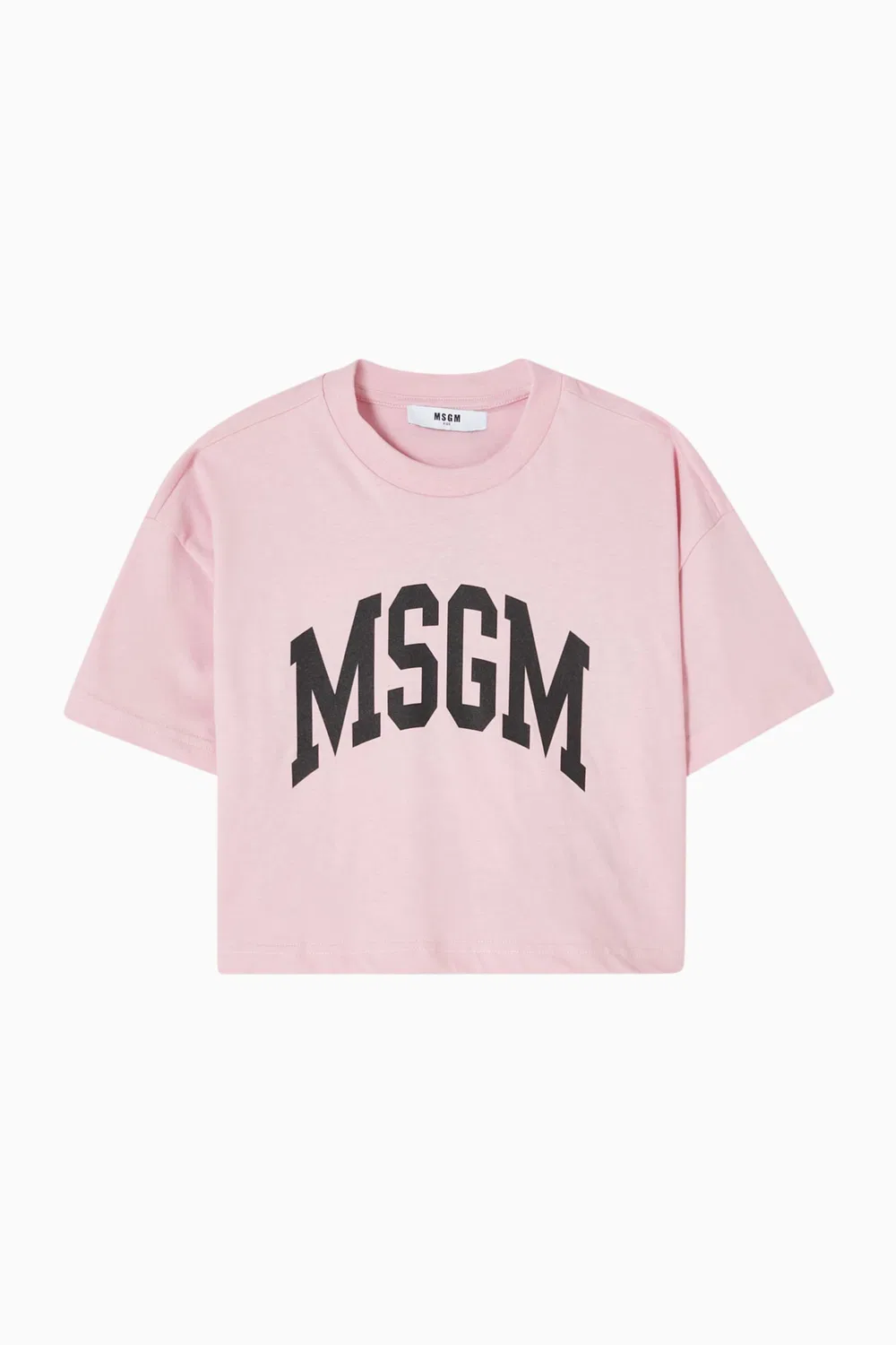 Футболка укороченная с логотипом MSGM, белый