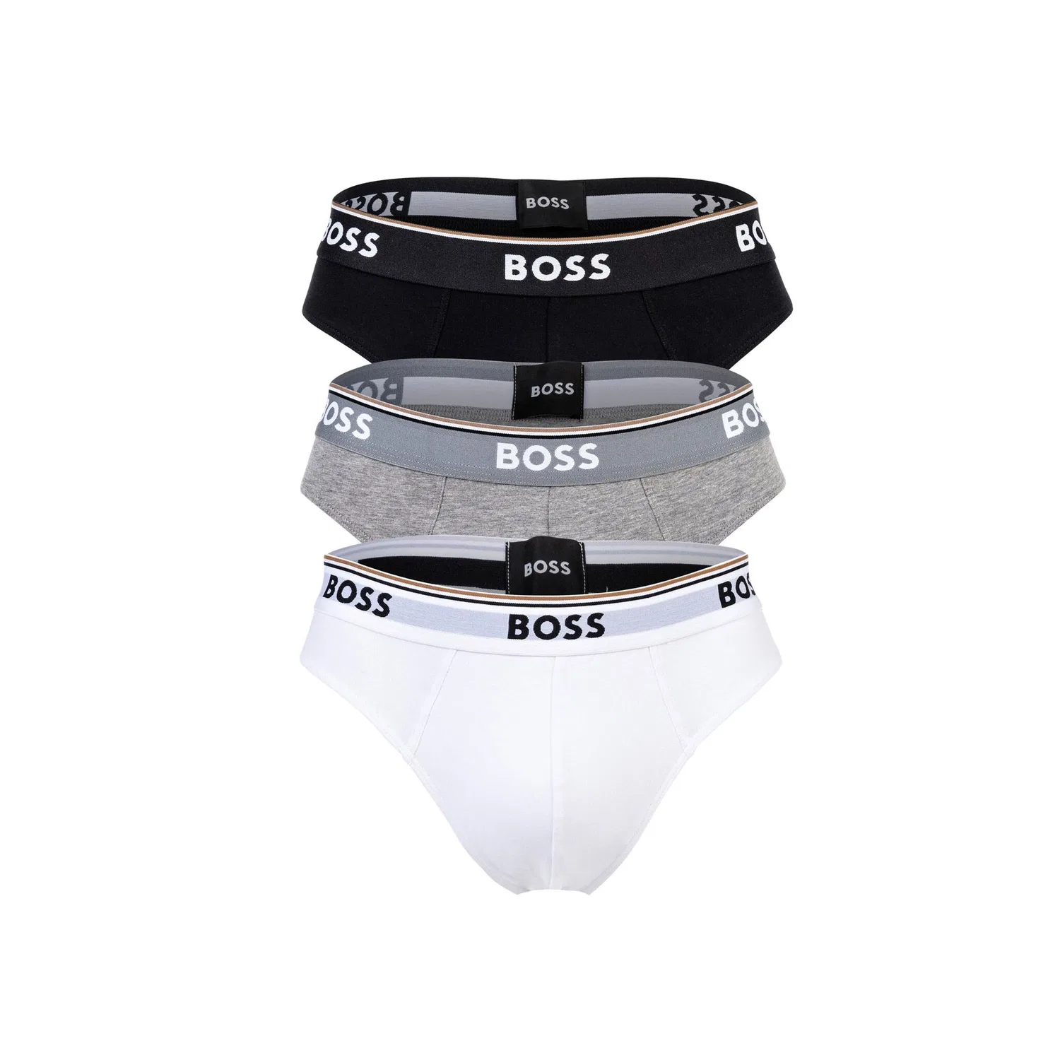 Мужские трусы-слипы с эластичным поясом BOSS, White/Grey/Black