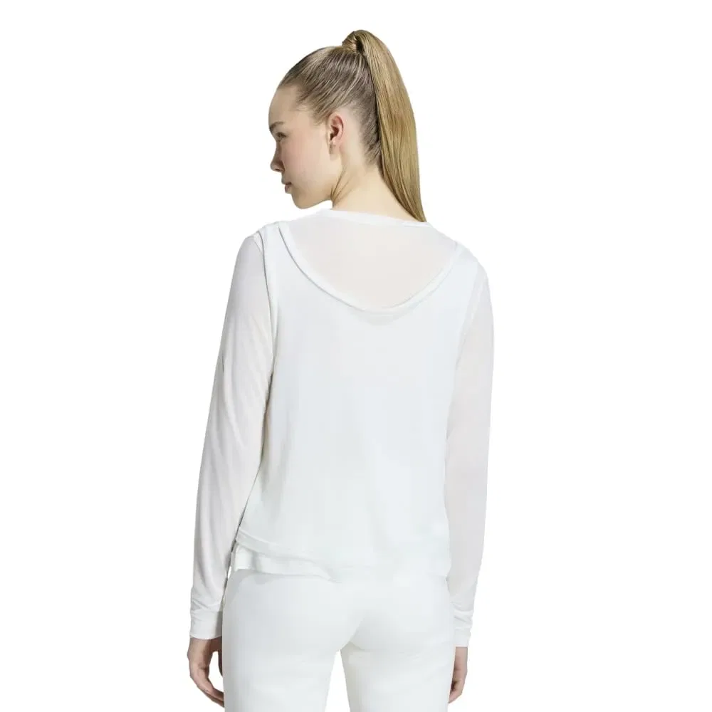 Футболка с длинным рукавом Soft Lux Sheer Adidas, белый — фото 2