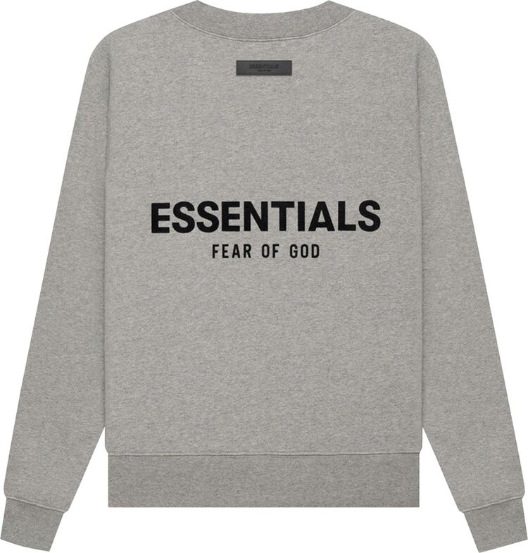 Толстовка Fear of God Essentials Crewneck 'Dark Oatmeal', серый — фото 3