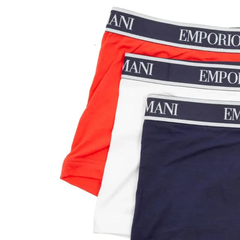 Мужские боксеры из хлопка, комплект из 3 штук, EMPORIO ARMANI, Red/White/Blue — фото 4