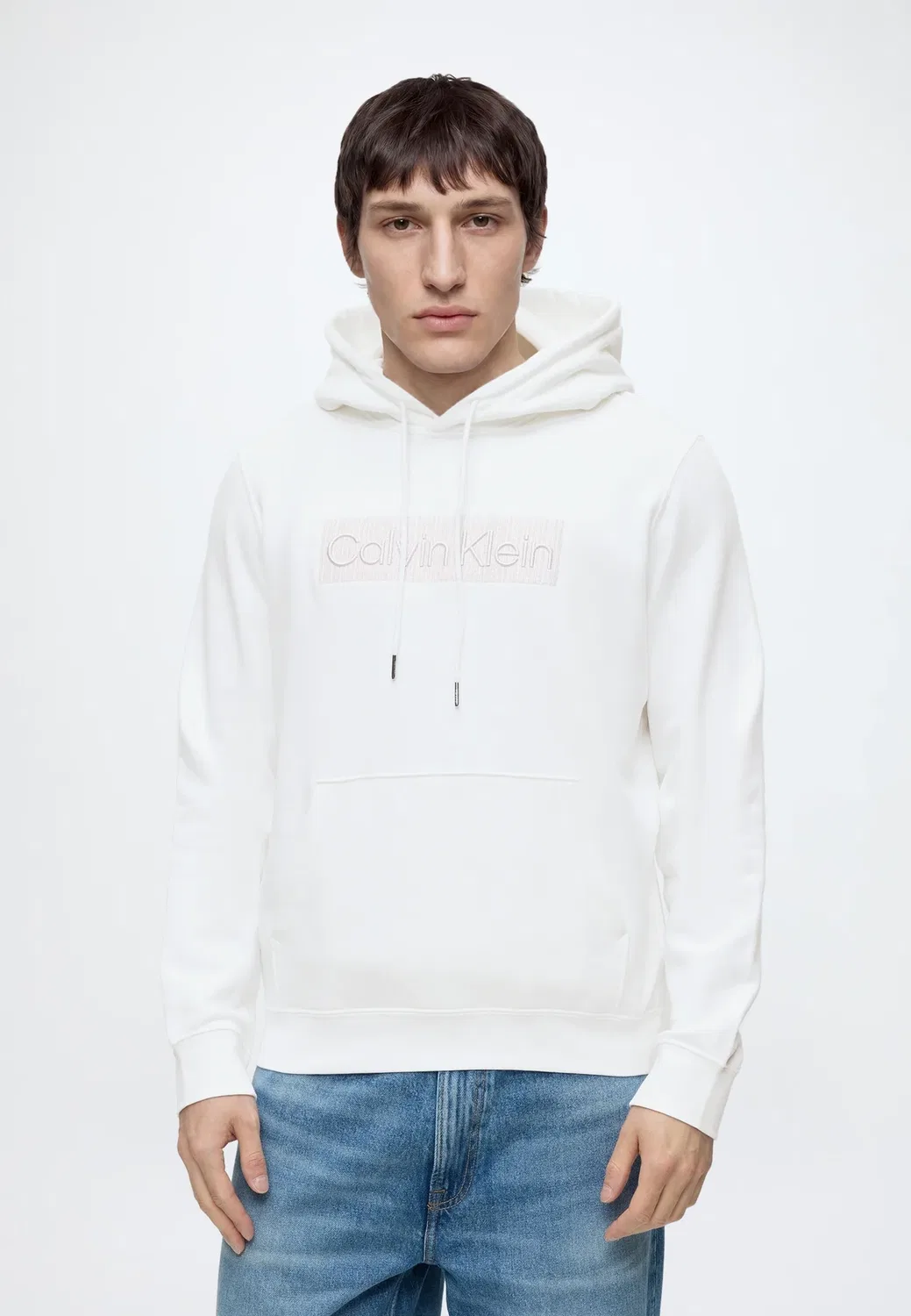 Худи с графическим принтом Calvin Klein, Bright White