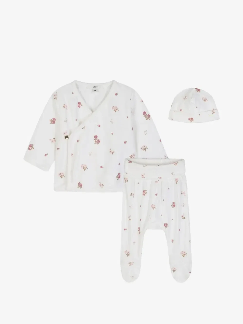 Комплект с цветочным принтом Chloe Kids, белый
