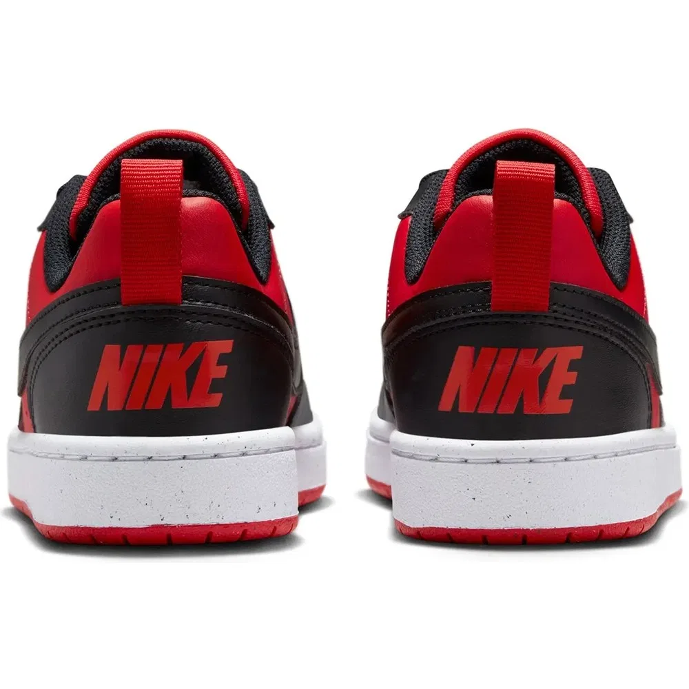Детские кроссовки для мальчиков с низким верхом на шнуровке Court Borough Low Recraft Nike, Red Black — фото 4