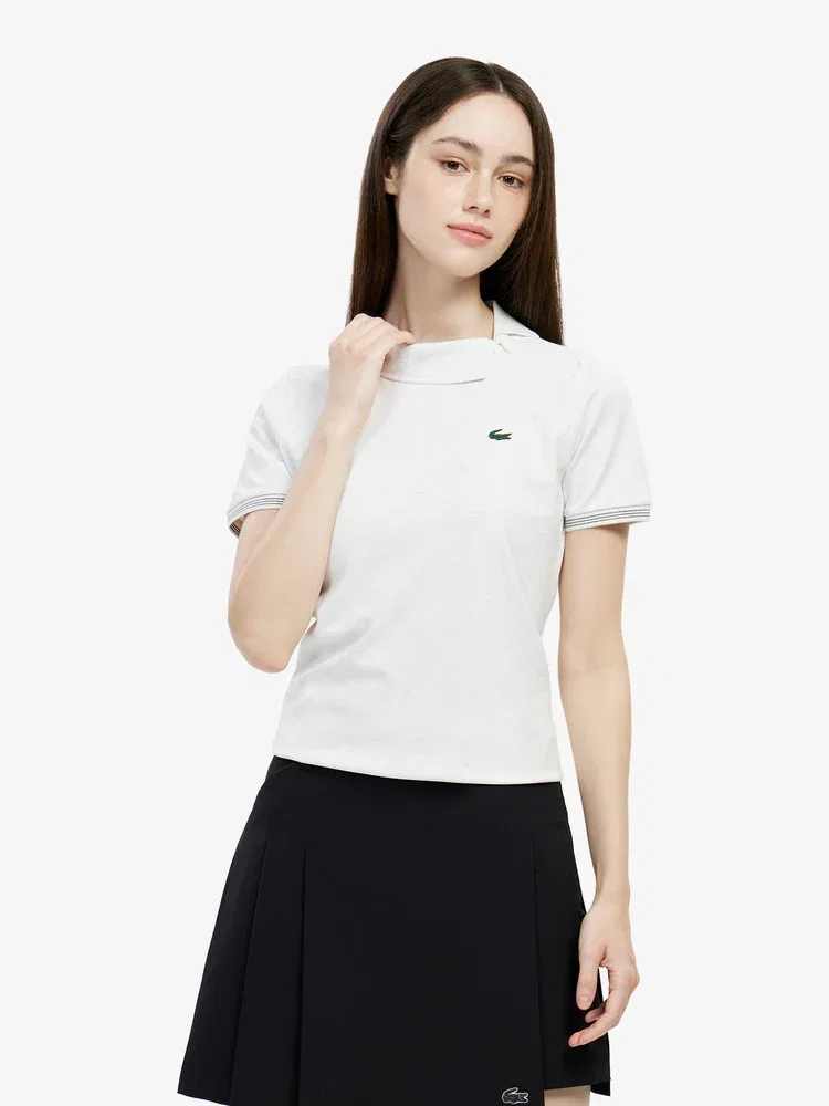 Футболка-поло LACOSTE Silver с молнией