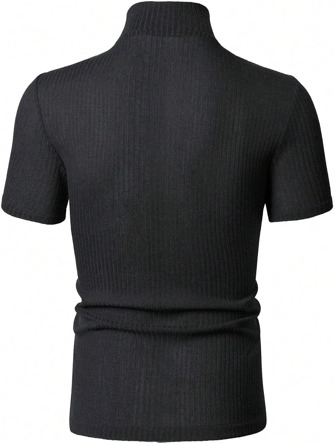 Мужская повседневная футболка Ribbed Short Sleeve, Black — фото 4