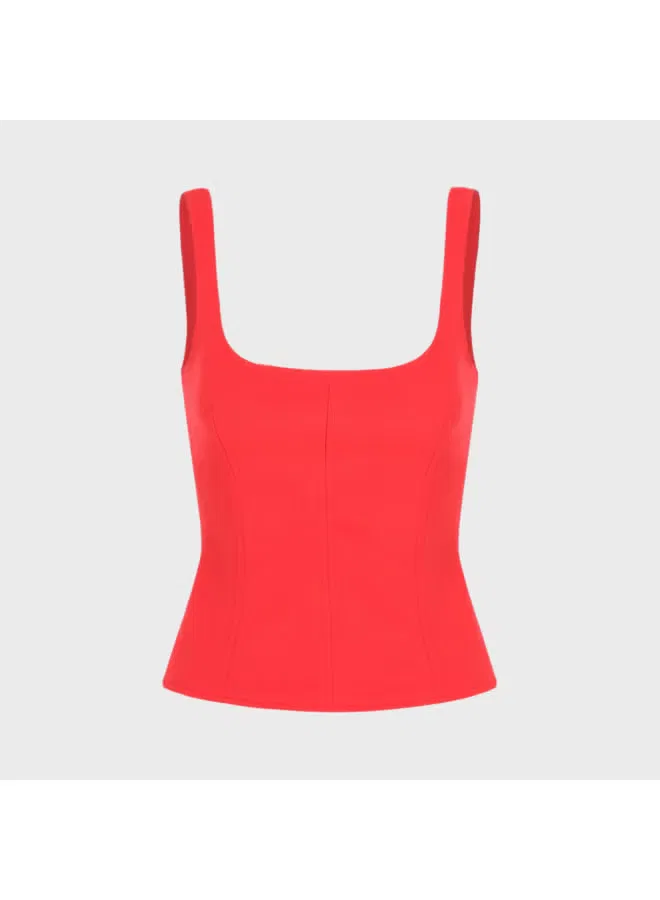 Топ на бретелях с мягкой фактурой Zara, красный — фото 2