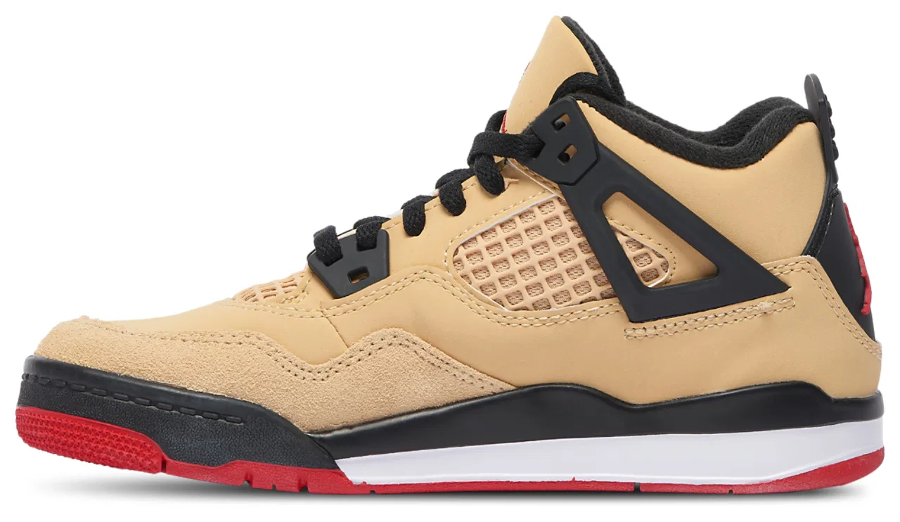 Кроссовки для мальчиков Retro 4 Jordan, цвет Sesame/Fire Red/Black — фото 2