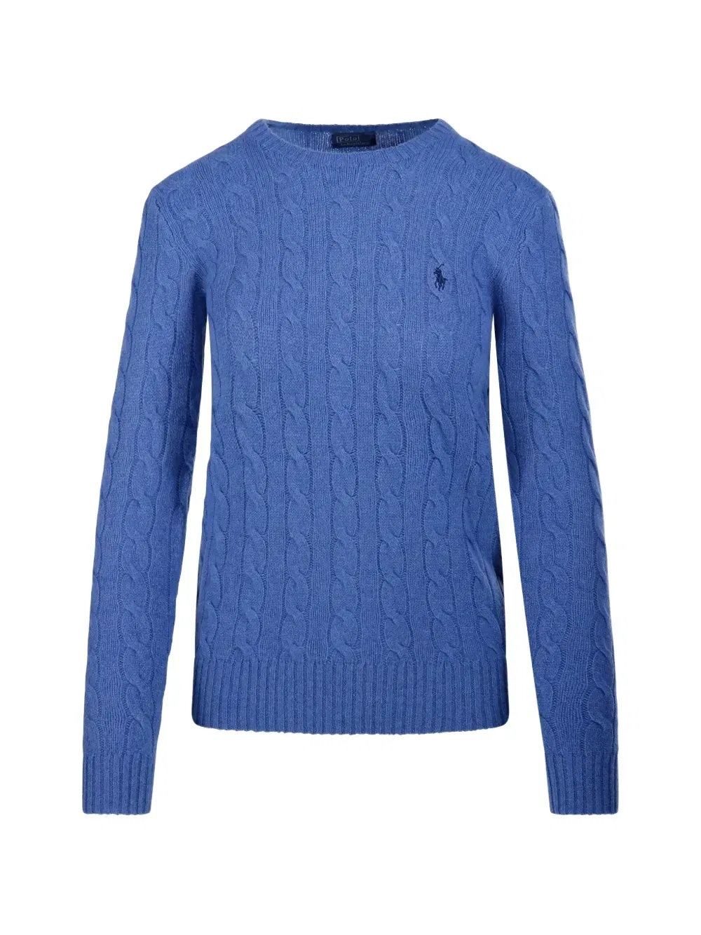 Вязаный свитер с вышитым логотипом Polo Ralph Lauren, синий