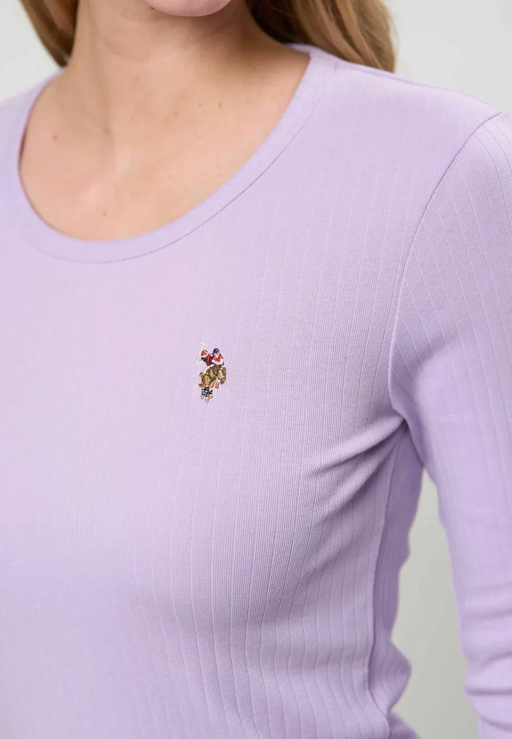 Футболка с длинным рукавом Uwcarlotta - топ с длинным рукавом U.S. Polo Assn., Pastel Lilac — фото 4