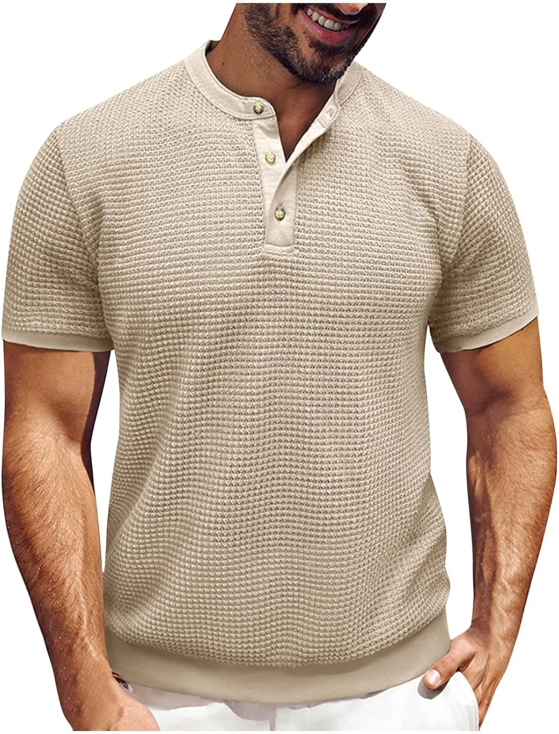 Мужская футболка с круглым вырезом Generic, Beige
