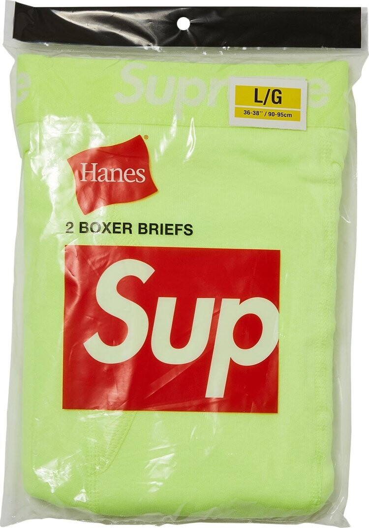 

Боксеры Supreme x Hanes Boxer Briefs (2 Pack) 'Fluorescent Yellow', желтый