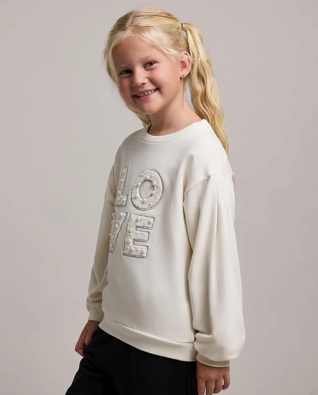 Свитшот с длинным рукавом с отделкой R&B, бежевый — фото 3