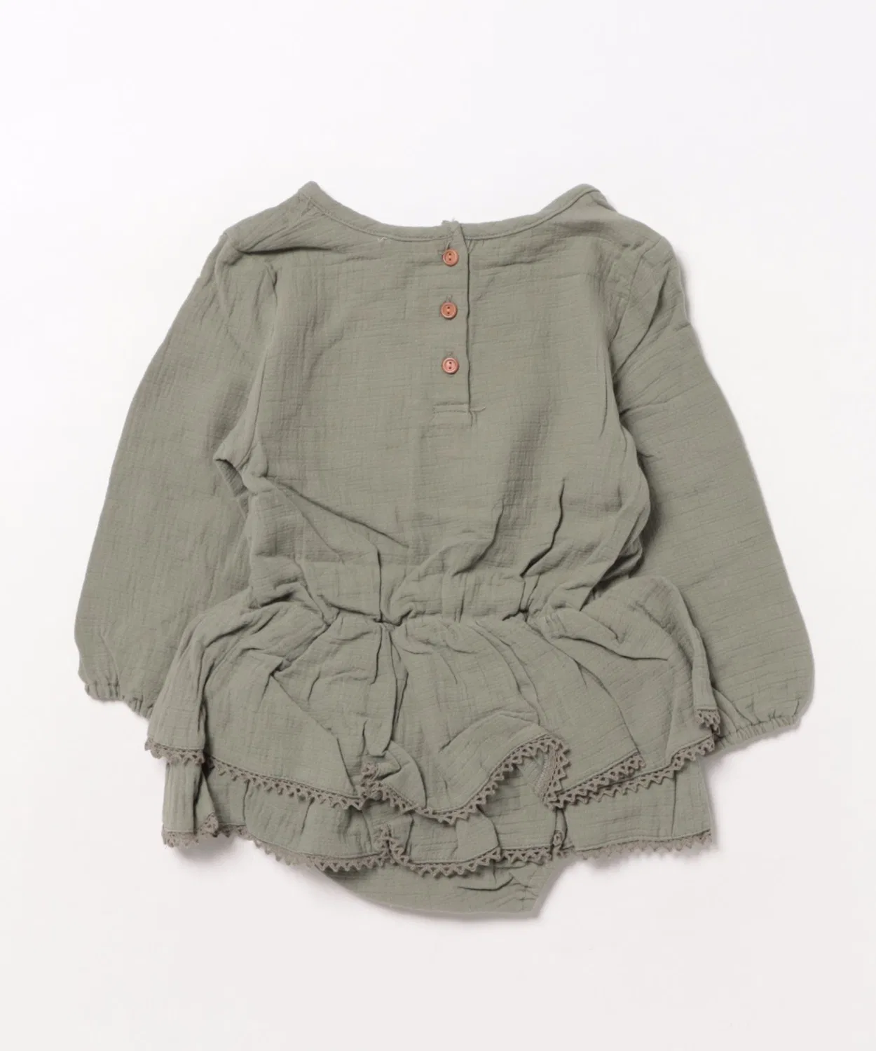 Детский боди-комбинезон с длинным рукавомRosie Romper Quincy Mae, Green — фото 2