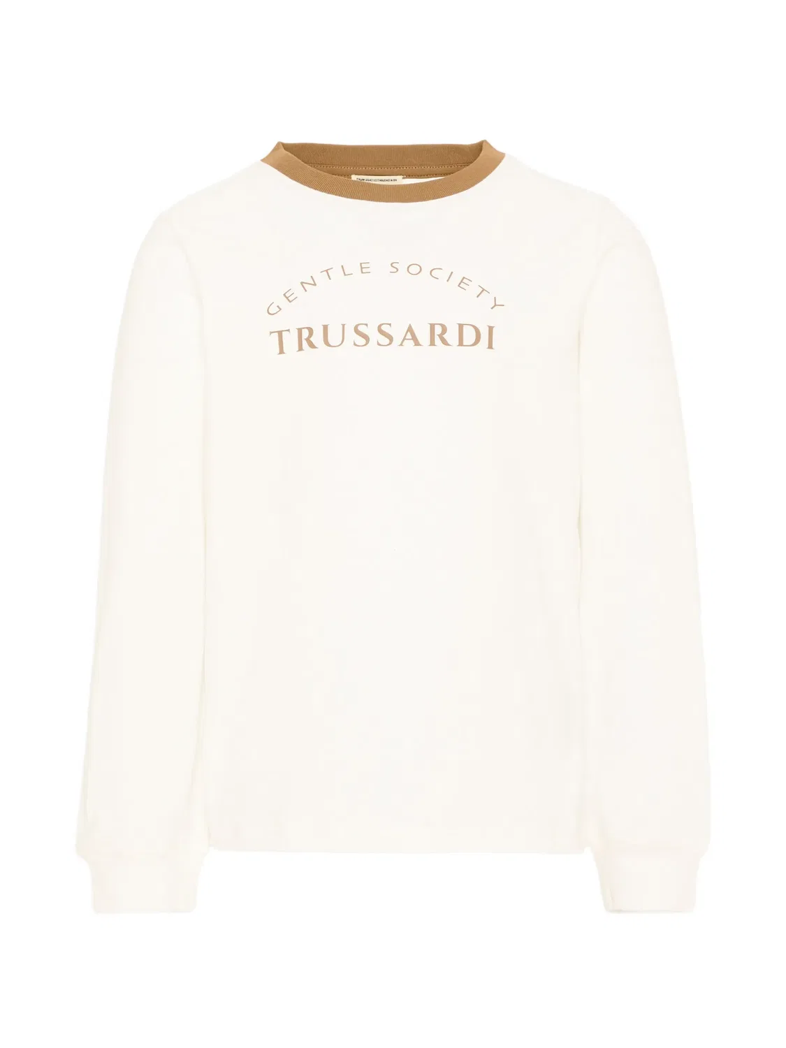 Лонгслив с логотипом Trussardi Junior, нейтральные цвета