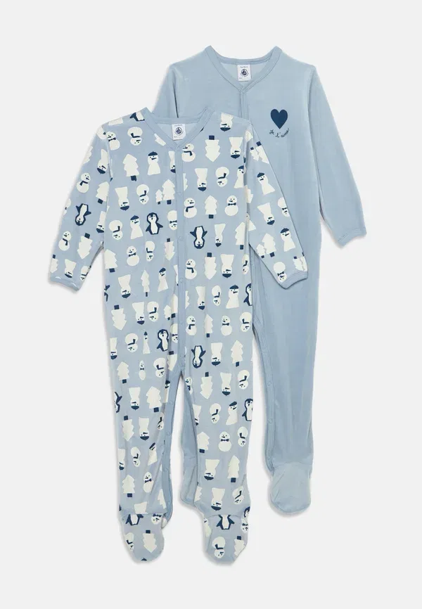 Комплект пижамы с принтом, модель 2 pack, Petit Bateau, синий