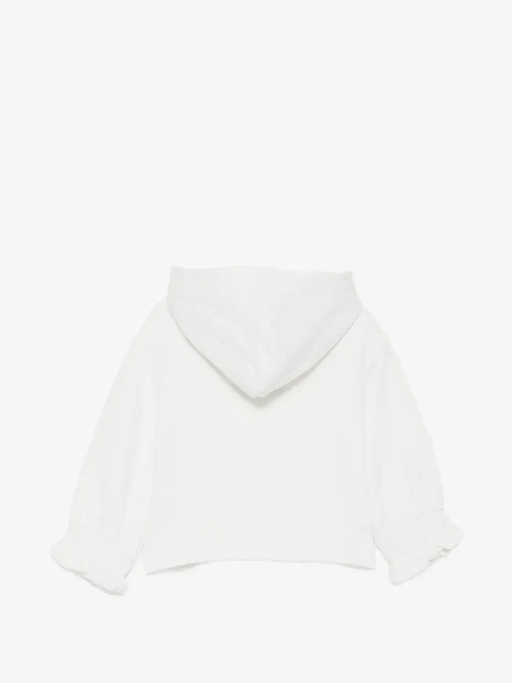 Толстовка с вышитым логотипом и оборками Elisabetta Franchi La Mia Bambina, белый — фото 2