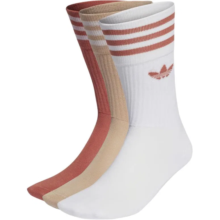 Носки с логотипом Adidas Originals, 3 пары, White/Magic Dream Beige/Magic Orange
